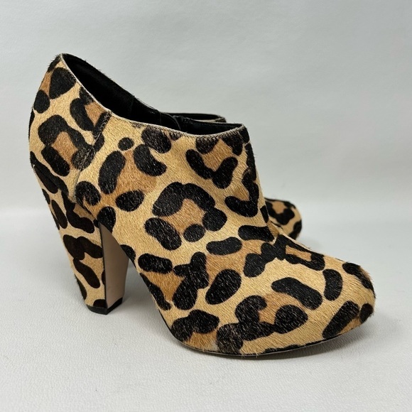 OFFICE LONDON Animal Print Fur Heel Booties Women’s Size 37 - Picture 3 of 12